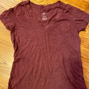 Target maroon boyfriend t shirt v neck